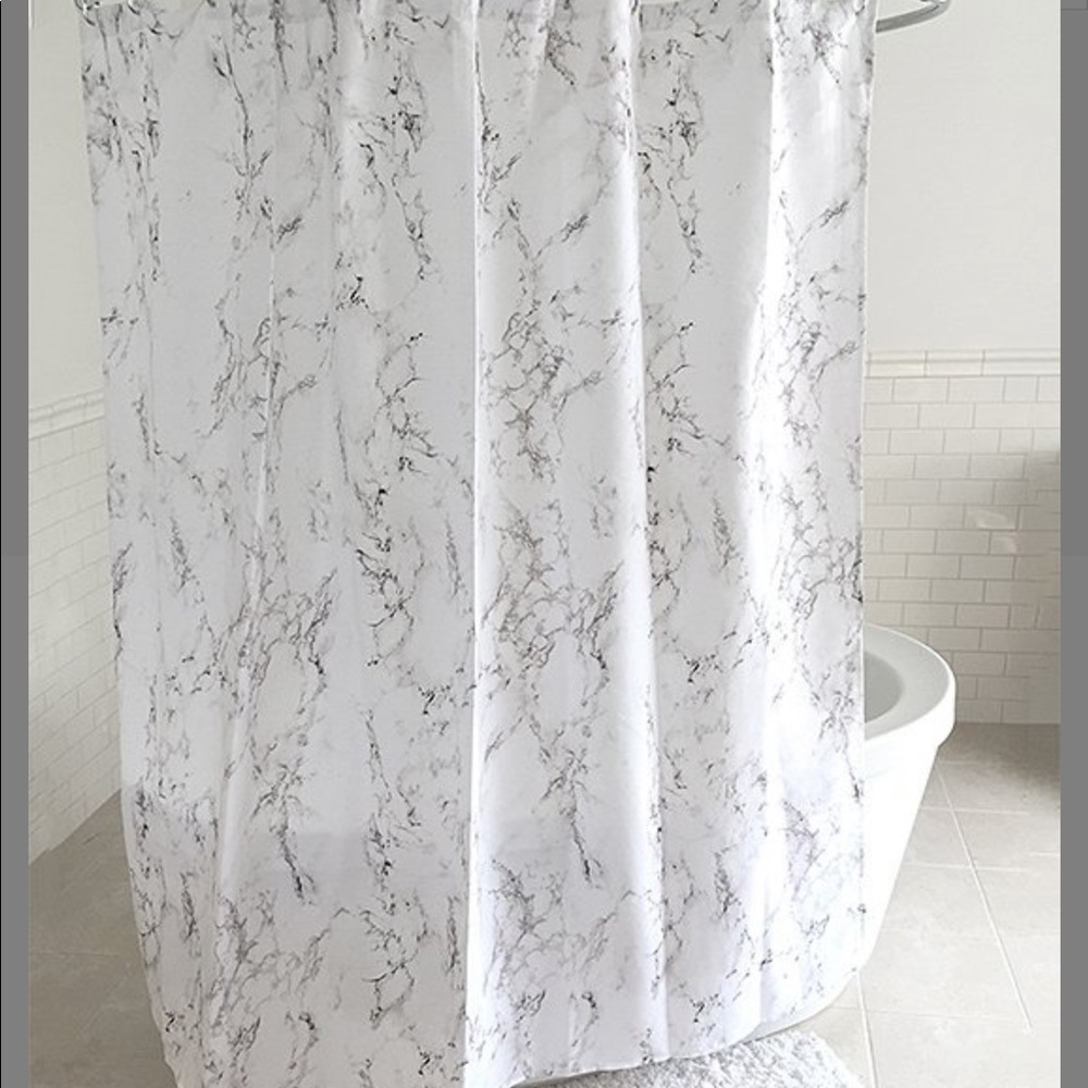 🎉HP🎉 🌫 Gray & White Marble Shower Curtain 🌫